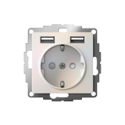 ATN000430 - AtlasDesign SO + USB розетка A+A, 5В/2,4А, 2х5В/1,2А, жемчуг