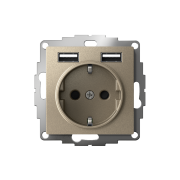 ATN000530 - AtlasDesign SO + USB розетка A+A, 5В/2,4А, 2х5В/1,2А, шампань