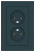 ATN000820 - AtlasDesign РОЗЕТКА двойная без заземления,16А, в сборе, ИЗУМРУД