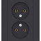 ATN001020 - AtlasDesign РОЗЕТКА двойная без заземления,16А, в сборе, КАРБОН