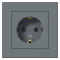 ATN000744 - AtlasDesign РОЗЕТКА с заземлением со шторками, 16А, в сборе, ГРИФЕЛЬ