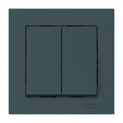 ATLASDESIGN 2-клавишный ВЫКЛЮЧАТЕЛЬ, сх.6, 10АХ, в сборе, быстрозажимные клеммы., ИЗУМРУД, ATN000852S