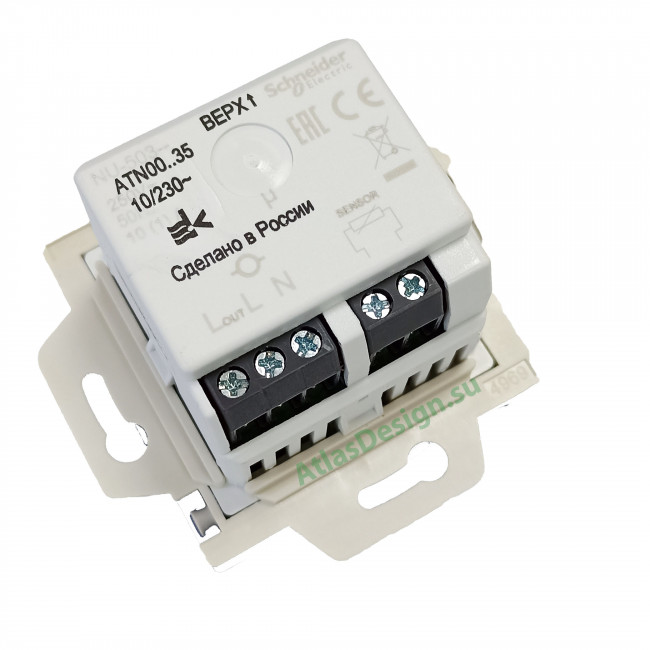 ATN001435 - AtlasDesign ТЕРМОСТАТ электрон. теплого пола с датчиком, 10A, механизм, БАЗАЛЬТ