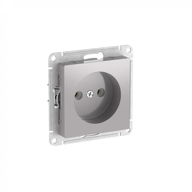 ATLASDESIGN РОЗЕТКА без заземления без шторок, 16А, мех., быстрозажимные клеммы., АЛЮМИНИЙ, ATN000341S