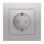 ATLASDESIGN РОЗЕТКА с заземлением со шторками, 16А, в сборе, быстрозажимные клеммы., АЛЮМИНИЙ, ATN000344S