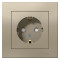 ATN000544 - AtlasDesign РОЗЕТКА с заземлением со шторками, 16А, в сборе, ШАМПАНЬ