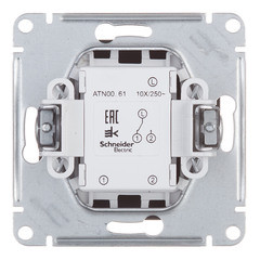 ATN000961 - AtlasDesign 1-клавишный ПЕРЕКЛЮЧАТЕЛЬ, схема 6, 10АХ, механизм, СТАЛЬ