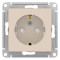 ATN000245 - AtlasDesign РОЗЕТКА с заземлением со шторками, 16А, механизм, БЕЖЕВЫЙ