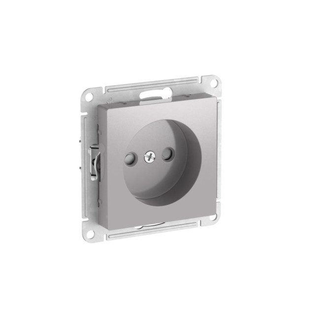ATLASDESIGN РОЗЕТКА без заземления со шторками, 16А, мех., быстрозажимные клеммы., АЛЮМИНИЙ, ATN000349S