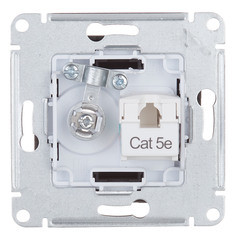 ATN001089 - AtlasDesign РОЗЕТКА двойная комп+ТВ, RJ45+TV, категория 5E, механизм, КАРБОН