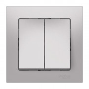 ATLASDESIGN 2-клавишный ВЫКЛЮЧАТЕЛЬ, сх.5, 10АХ, в сборе, быстрозажимные клеммы., АЛЮМИНИЙ, ATN000352S