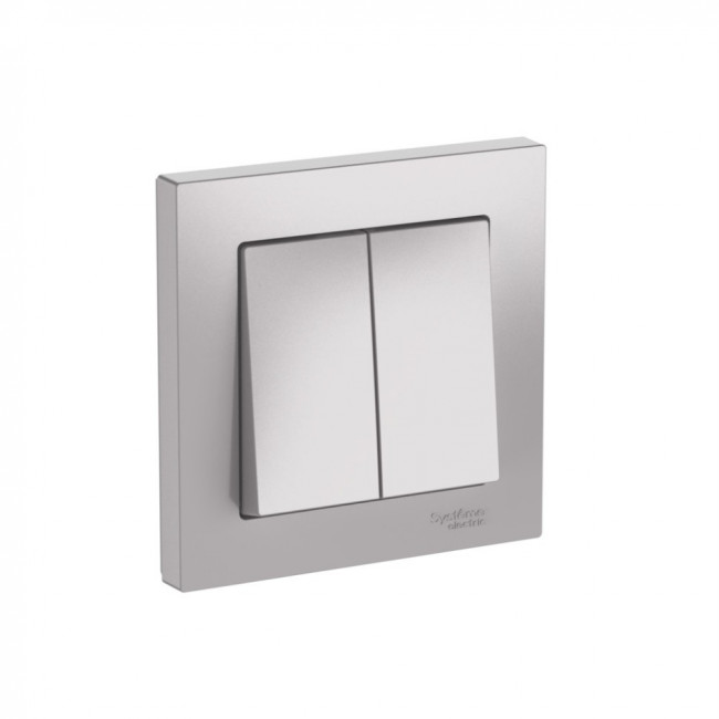 ATLASDESIGN 2-клавишный ВЫКЛЮЧАТЕЛЬ, сх.5, 10АХ, в сборе, быстрозажимные клеммы., АЛЮМИНИЙ, ATN000352S