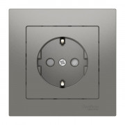 ATLASDESIGN РОЗЕТКА с заземлением со шторками, 16А, в сборе, быстрозажимные клеммы., СТАЛЬ, ATN000944S