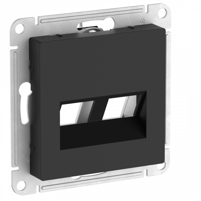 ATLASDESIGN Лицевая панель двойная для функций типа Keystone, КАРБОН, ATN001090