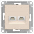 ATN000285 - AtlasDesign РОЗЕТКА двойная компьютерная RJ45+RJ45, категория 5E, механизм, БЕЖЕВЫЙ
