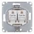 ATN000285 - AtlasDesign РОЗЕТКА двойная компьютерная RJ45+RJ45, категория 5E, механизм, БЕЖЕВЫЙ