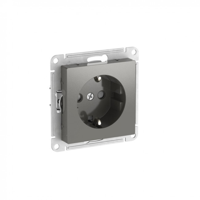 ATLASDESIGN РОЗЕТКА с заземлением со шторками, 16А, мех., быстрозажимные клеммы., СТАЛЬ, ATN000945S