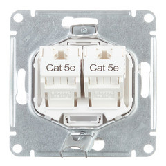 ATN000185 - AtlasDesign РОЗЕТКА двойная компьютерная RJ45+RJ45, категория 5E, механизм, БЕЛЫЙ ATN000185 - AtlasDesign РОЗЕТКА двойная компьютерная RJ45+RJ45, категория 5E, механизм, БЕЛЫЙ