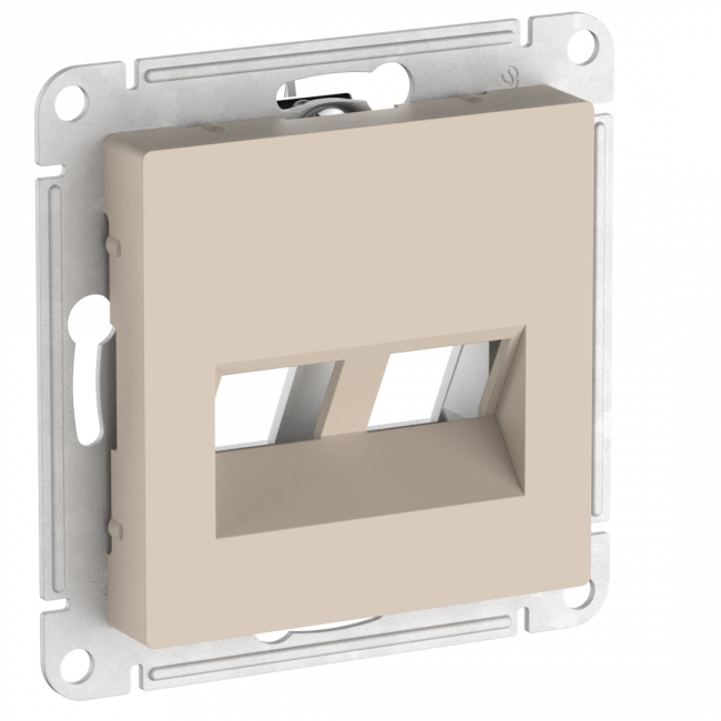 ATLASDESIGN Лицевая панель двойная для функций типа Keystone, ПЕСОЧНЫЙ, ATN001290