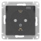 ATN441046 - AtlasDesign AQUA розетка с заземлением  со шторк с крышк., 16А, IP44, карбон