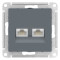 ATN000785 - AtlasDesign РОЗЕТКА двойная компьютерная RJ45+RJ45, категория 5E, механизм, ГРИФЕЛЬ