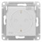 ATN440146 - AtlasDesign AQUA РОЗЕТКА с заземлением  со шторками с крышкой, 16А, IP44, механизм, БЕЛЫЙ