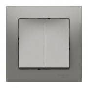 ATLASDESIGN 2-клавишный ВЫКЛЮЧАТЕЛЬ, сх.5, 10АХ, в сборе, быстрозажимные клеммы., СТАЛЬ, ATN000952S