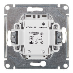 ATN000353 - AtlasDesign 2-кл ВЫКЛЮЧАТЕЛЬ с подсветкой, схема 5а, 10АХ, механизм, АЛЮМИНИЙ